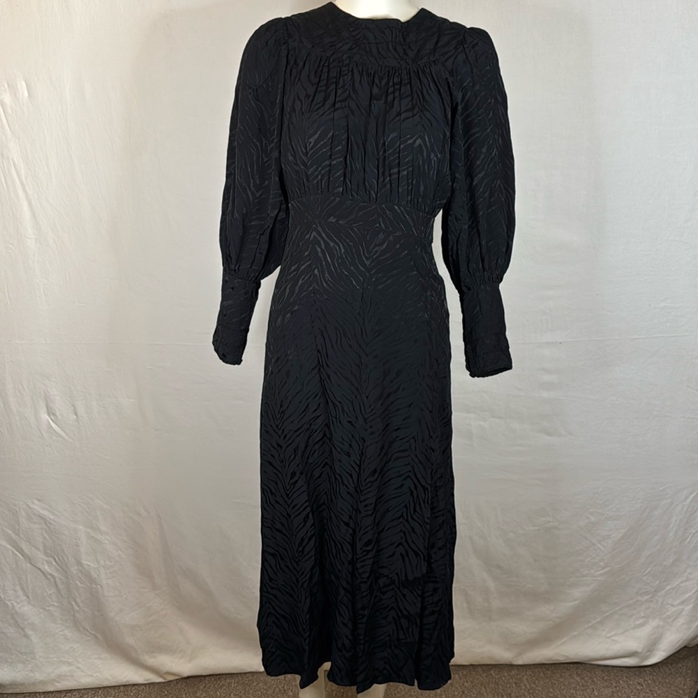 Topshop Black Long Sleeve Midi Dress